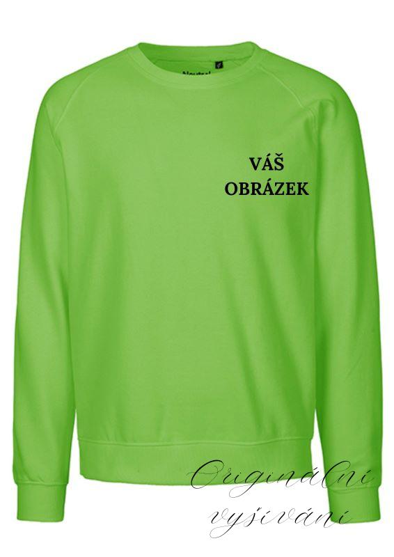 Unisex zelená mikina s výšivkou na přání